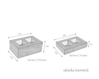 CS BETON NATURBLOK Edit - Skladba 3 kamůnů KONCOVÝ PRVEK 150 BASANITA