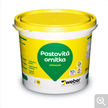 Omítka pastovitá weberpas akrylát rýhovaná 3 mm 25 kg