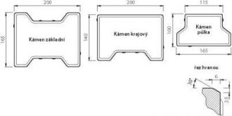 CS BETON Zámková dlažba KOST 8 cm - okr