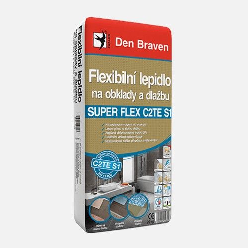 Lepidlo flexibilní na obklady a dlažbu SUPER FLEX C2TES1 DEN BRAVEN