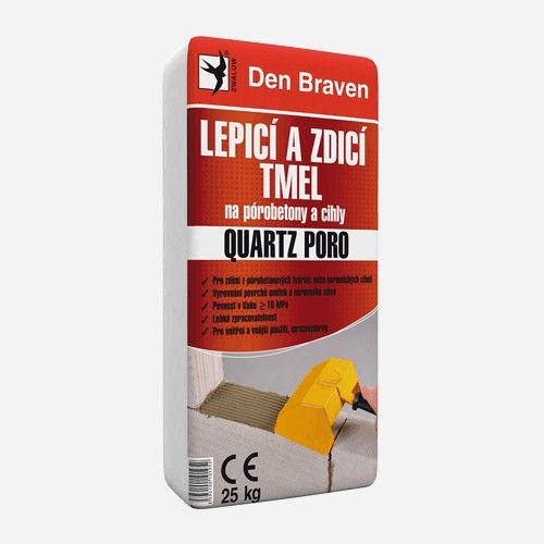 Lepicí a zdicí tmel na pórobetony a cihly QUARTZ PORO DEN BRAVEN