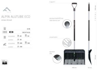 Lopata na sníh ALPIN ALUTUBE ECO matně černá PROSPERPLAST