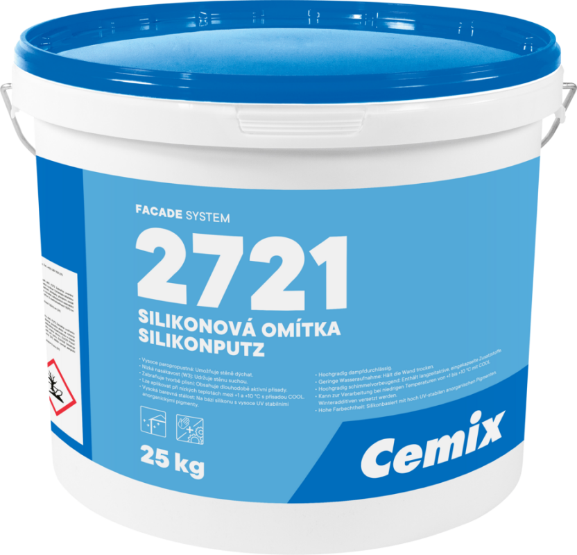 Omítka silikonová Cemix zatíraná 1,5 mm 25 kg 2721 - příplatkový odstín 1.