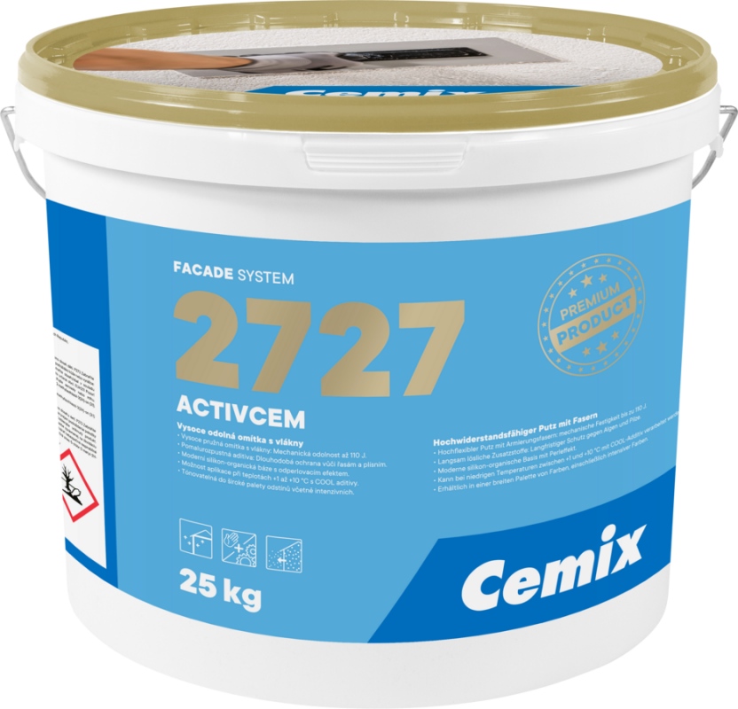 Omítka vysokopevnostní Cemix ActivCem Z 1,5 mm 25 kg 2727 - bezpříplatkové odstíny