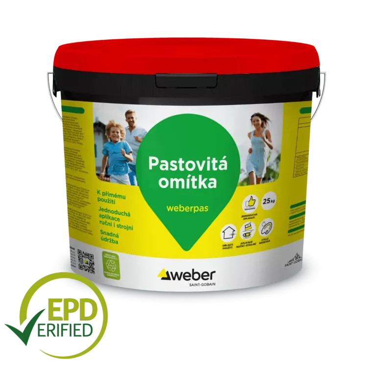Omítka pastovitá weberpas extraClean active rýhovaná 2 mm 25 kg