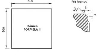 CS BETON Velkoplošná dlažba FORMELA III. - základní kámen 50 mm výška 50 x 50 cm černá