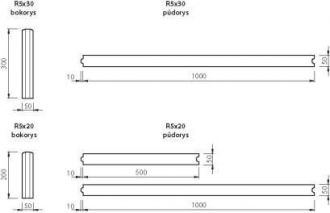 CS BETON Zahradní obrubník R - OBRUBNÍK ZAHRADNÍ R 20 půlka 200 / 500 /50 okr